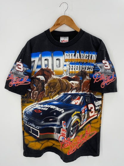 00’ 700 CHARGING HORSES Made in USA Size M Vintage Racing T-shirt / 9400