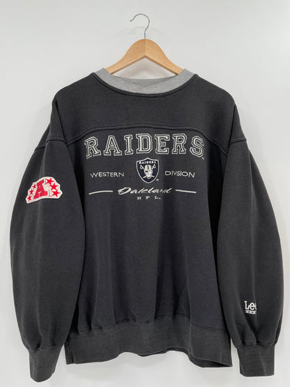 90’s Oakland Raiders Size L Vintage NFL Sweat-shirt / K1443