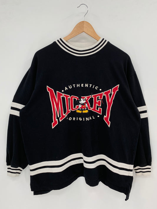 90's DISNEY MICKEY Size No tag (Approx.XL) Vintage Long Sleeve Heavy T-Shirt  / k2736