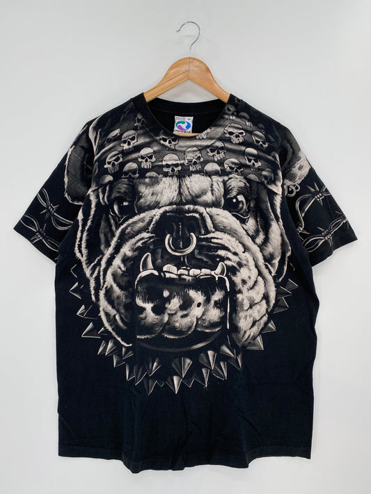 1996 LIQUID BLUE BULLDOG Made in USA Size XL Vintage T-Shirt / E6725T