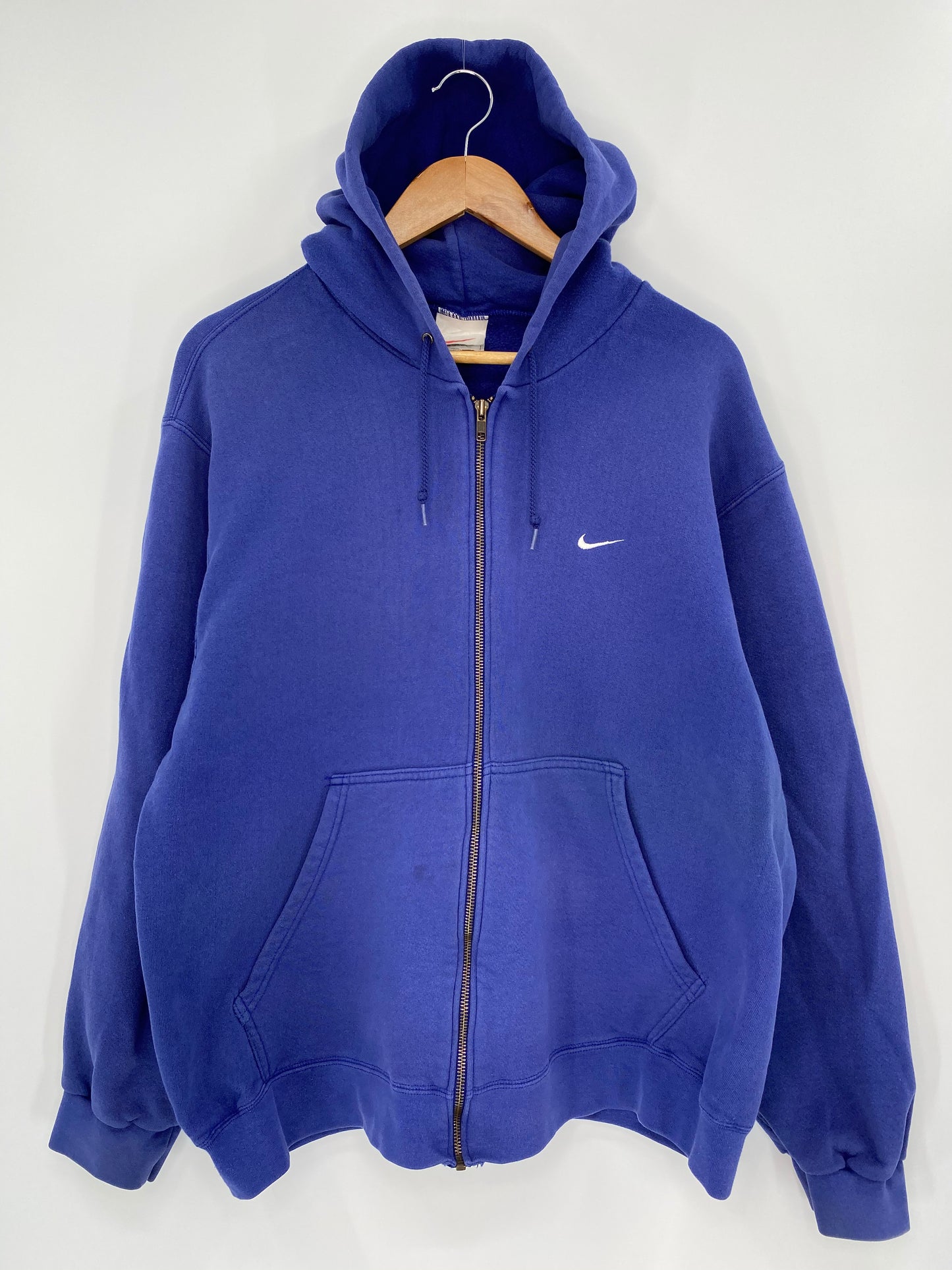 90’s NIKE Mini Swoosh Made in USA Size L Vintage Zip-up Hoodie Sweat-shirt / 8764