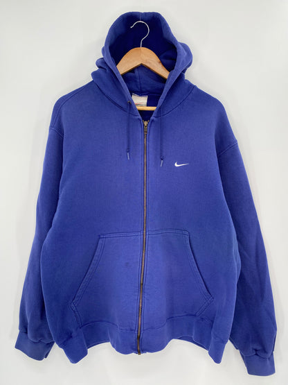 90’s NIKE Mini Swoosh Made in USA Size L Vintage Zip-up Hoodie Sweat-shirt / 8764