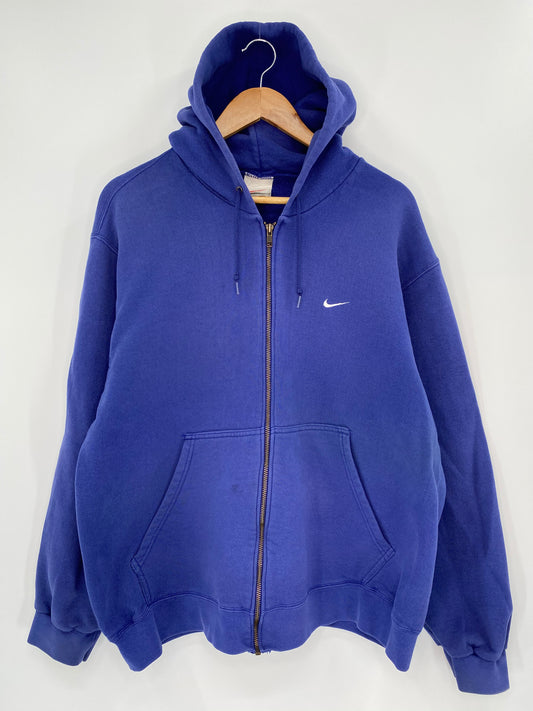 90’s NIKE Mini Swoosh Made in USA Size L Vintage Zip-up Hoodie Sweat-shirt / 8764