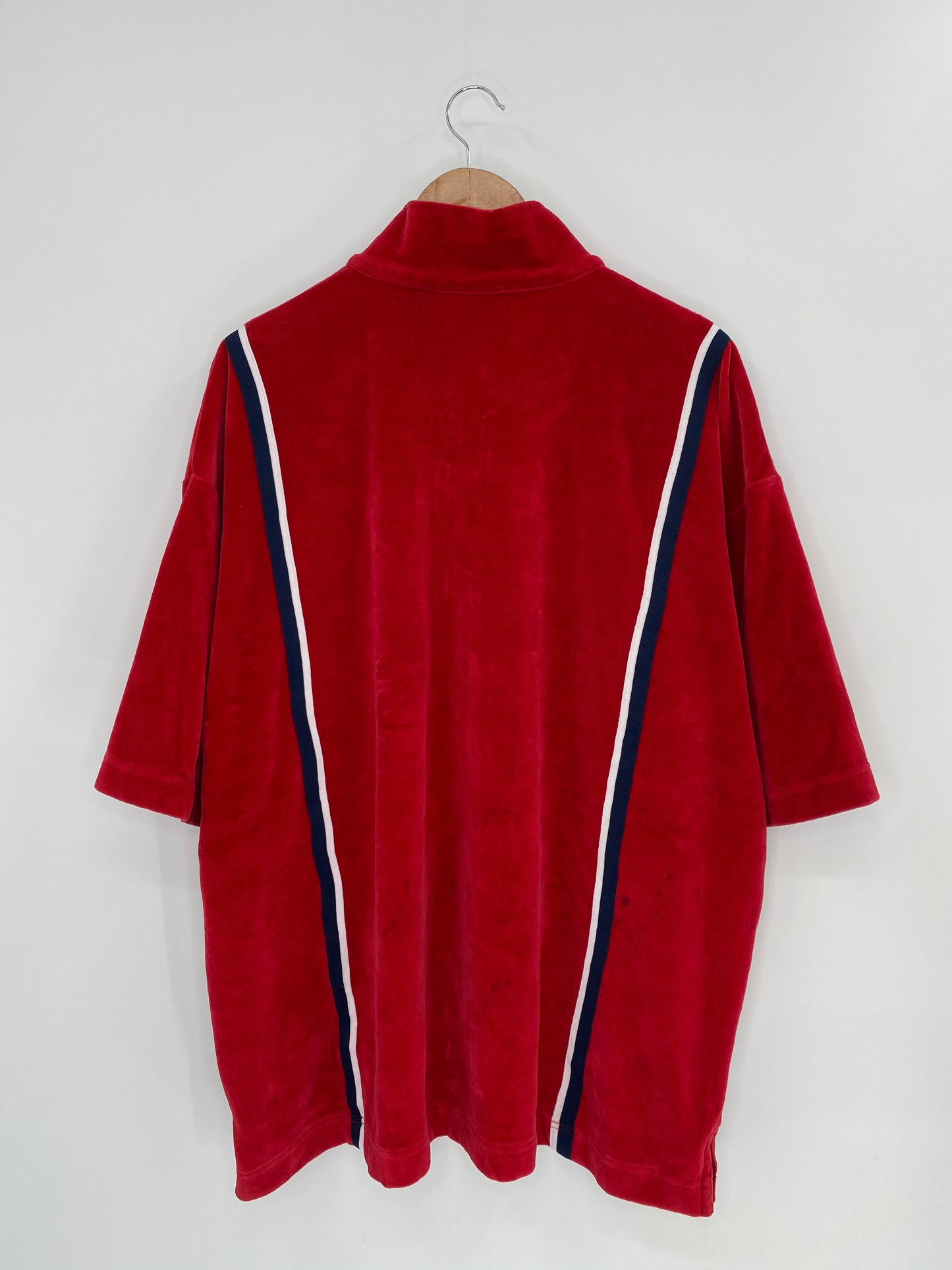 .90's NIKE Size XL Vintage Zip-up Velour Jersey-shirt / K8429