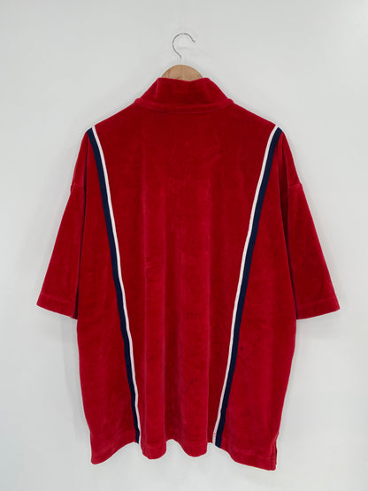 .90's NIKE Size XL Vintage Zip-up Velour Jersey-shirt / K8429