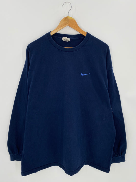 90’s NIKE Mini Swoosh Made in USA Size XXL Vintage Long Sleeve T-Shirt / 7147