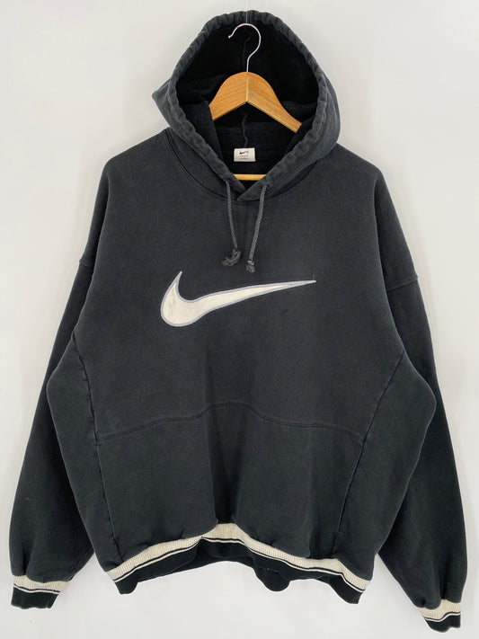 90’s NIKE Center Logo Size Approx. XXL Vintage Hoodie Sweat-shirt / 7632