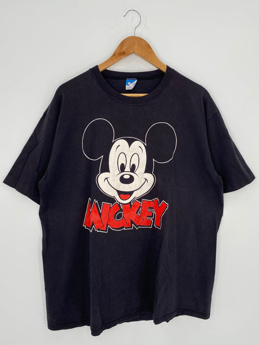 80’s DISNEY MICKEY Made in USA Size Approx.XL Vintage T-Shirt / E1676T