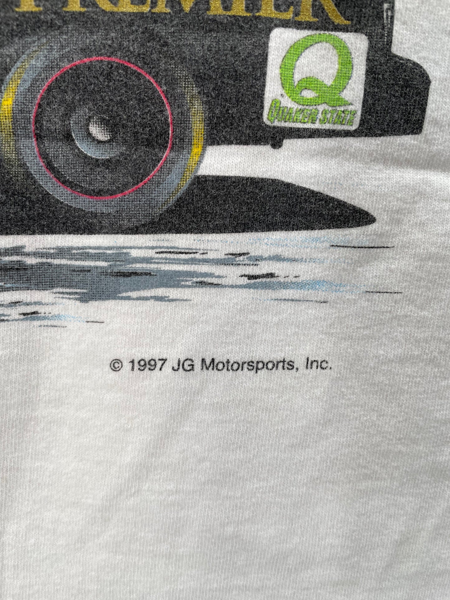 1997 NASCAR DU PONT CHROMA PREMIER RACING Size L Vintage Racing T-shirt / A5823