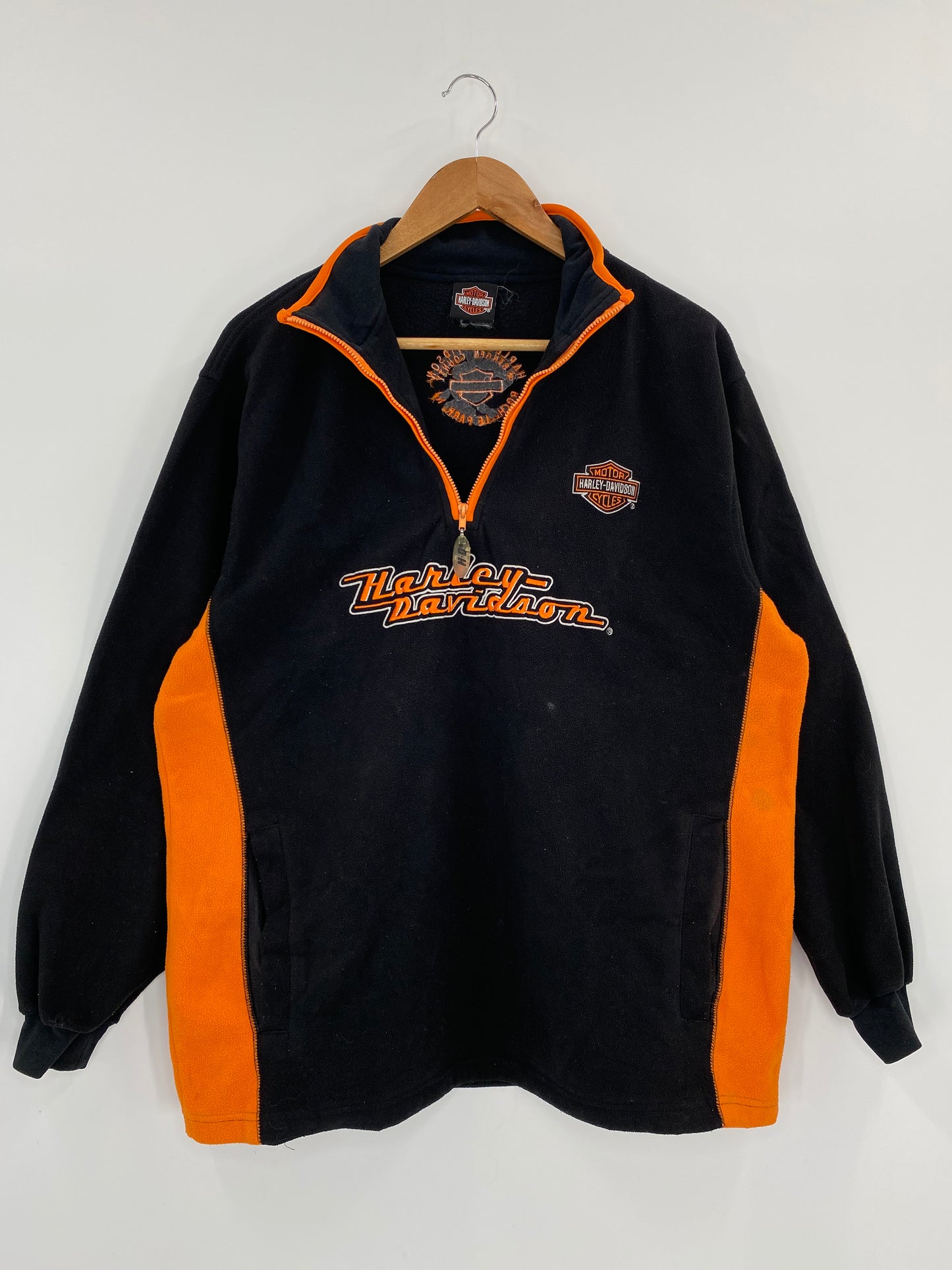 Vintage HARLEY DAVIDSON Approx. Size XL Half Zip Sweat-shirt / K3975