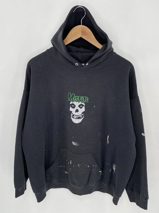 90's MISFITS Size XL Vintage Music Hoodie Sweat-shirt / K5818