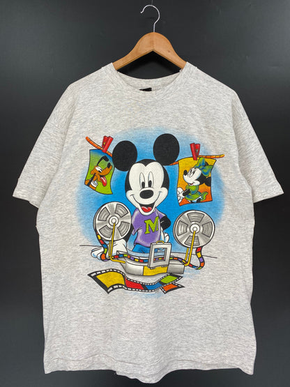 90’s DISNEY MICKEY Size No tag (Approx.XL) Vintage T-Shirt / E2952T