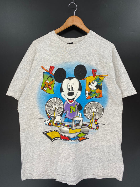 90’s DISNEY MICKEY Size No tag (Approx.XL) Vintage T-Shirt / E2952T