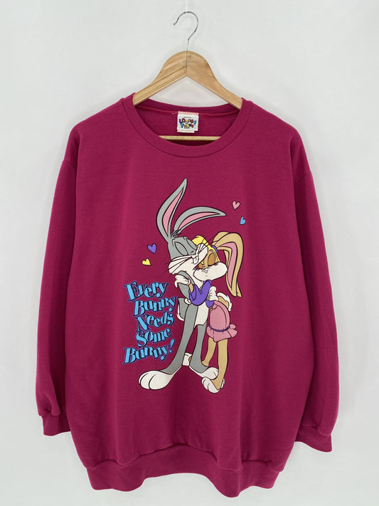 1996 WARNER BROS. LOONEY TUNES Made in USA Size Approx. XL Vintage Sweat-shirt / K5154