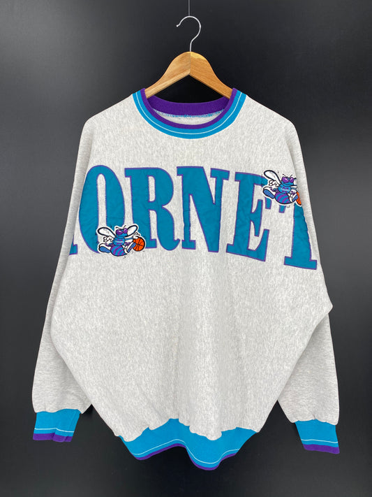 90’s CHARLOTTE HORNETS Made in USA Size XXL Vintage NBA Sweat-shirt / 8994