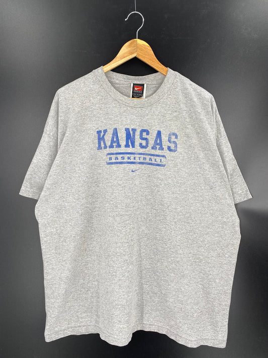 90’s NIKE KANSAS BASKETBALL Size XXL Vintage College T-shirt / K7996