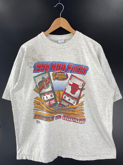 1996 NBA FINAL BULLS X SONICS Made in USA Size XXL Vintage NBA T-Shirt / K3434