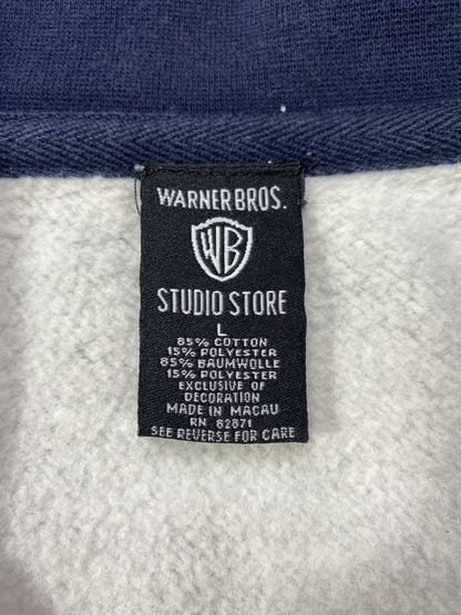00' WARNER BROS. Half-Zip Size L Vintage Sweat-shirt / K5373