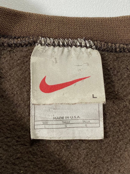 90’s NIKE Faded Mini Swoosh Made in USA Size L Vintage Sweat-shirt  / 7485
