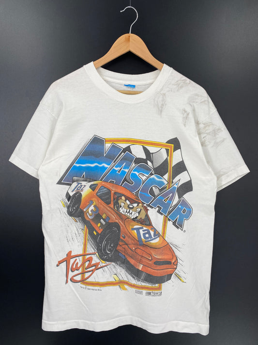 1995 NASCAR x LOONEY TUNES TAZ No tag Approx. Size XL Vintage Racing T-Shirt / K1953