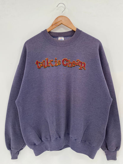 90's TALK IS CHEAP Made in USA Size XL Vintage Sweat-Shirt  / K1704
