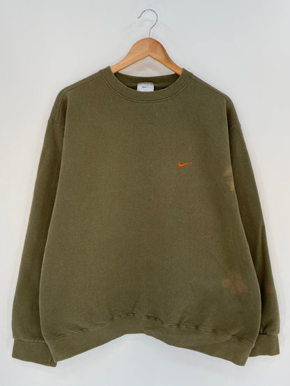 90’s NIKE Mini Swoosh Made in USA Size L Vintage Sweat-shirt / 9007