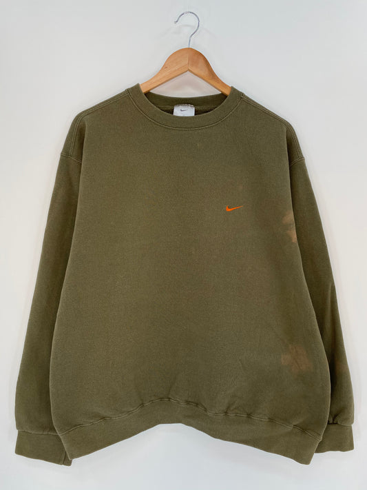 90’s NIKE Mini Swoosh Made in USA Size L Vintage Sweat-shirt / 9007