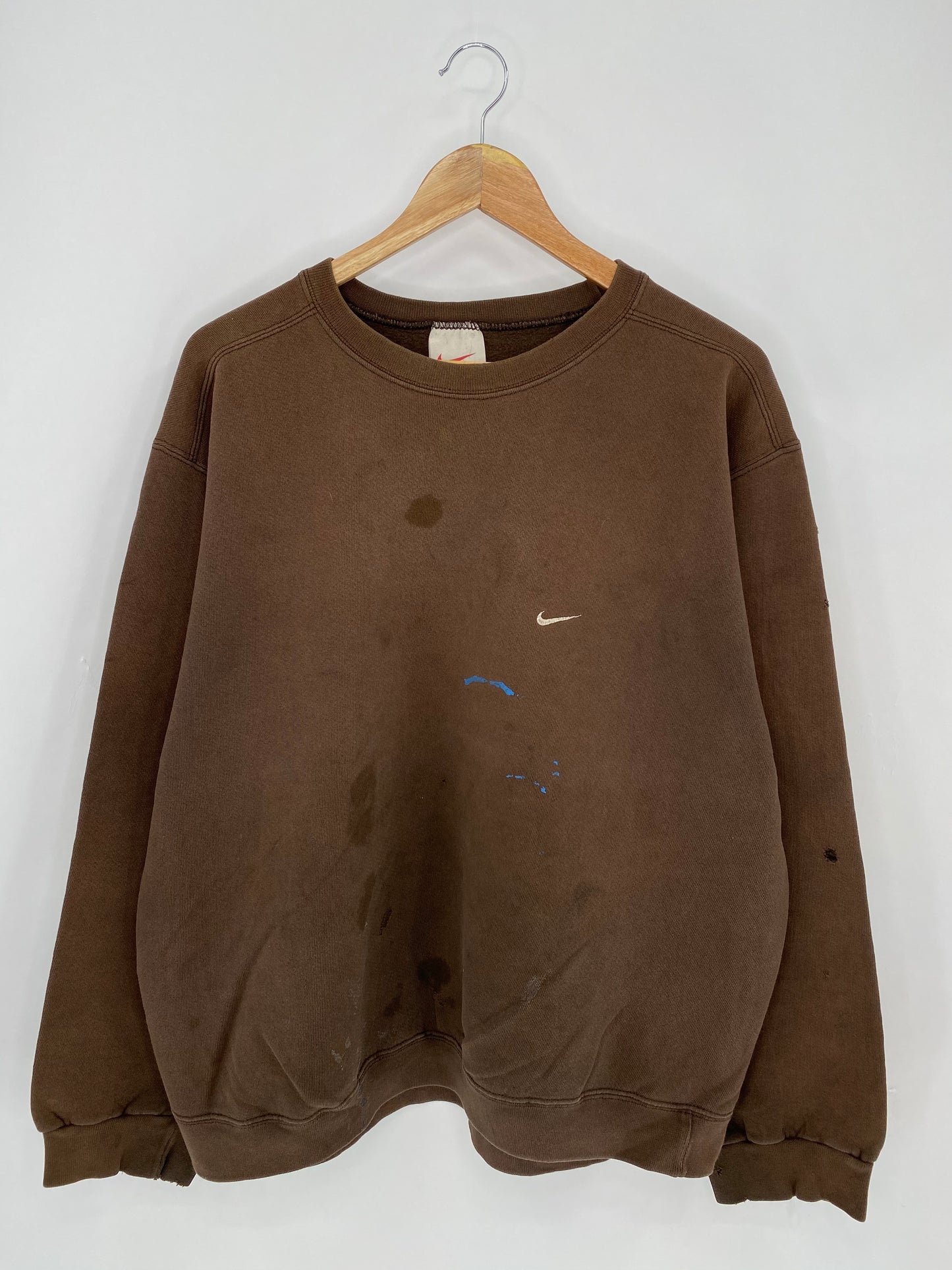 90’s NIKE Faded Mini Swoosh Made in USA Size L Vintage Sweat-shirt  / 7485