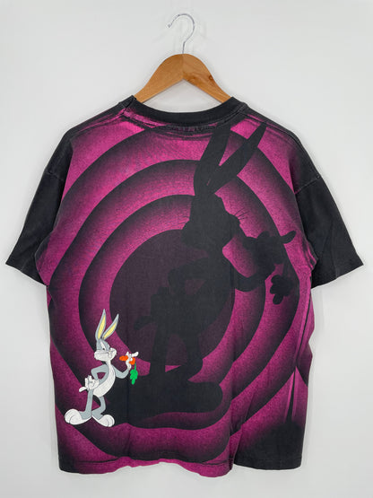 1992 WILD OATS LOONEY TUNES BUGS BUNNY MADE IN USA Size L Vintage T-shirt / K987