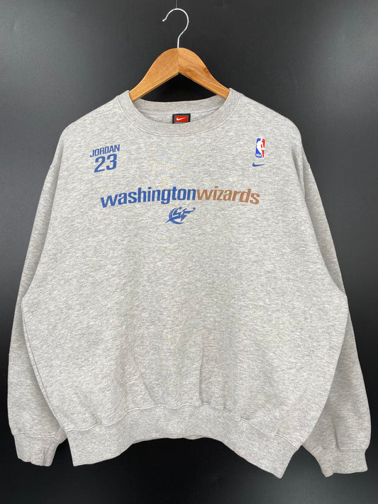 00' NIKE JORDAN  WASHINGTON WIZARDS Size L Vintage NBA Sweat-shirt / K2477