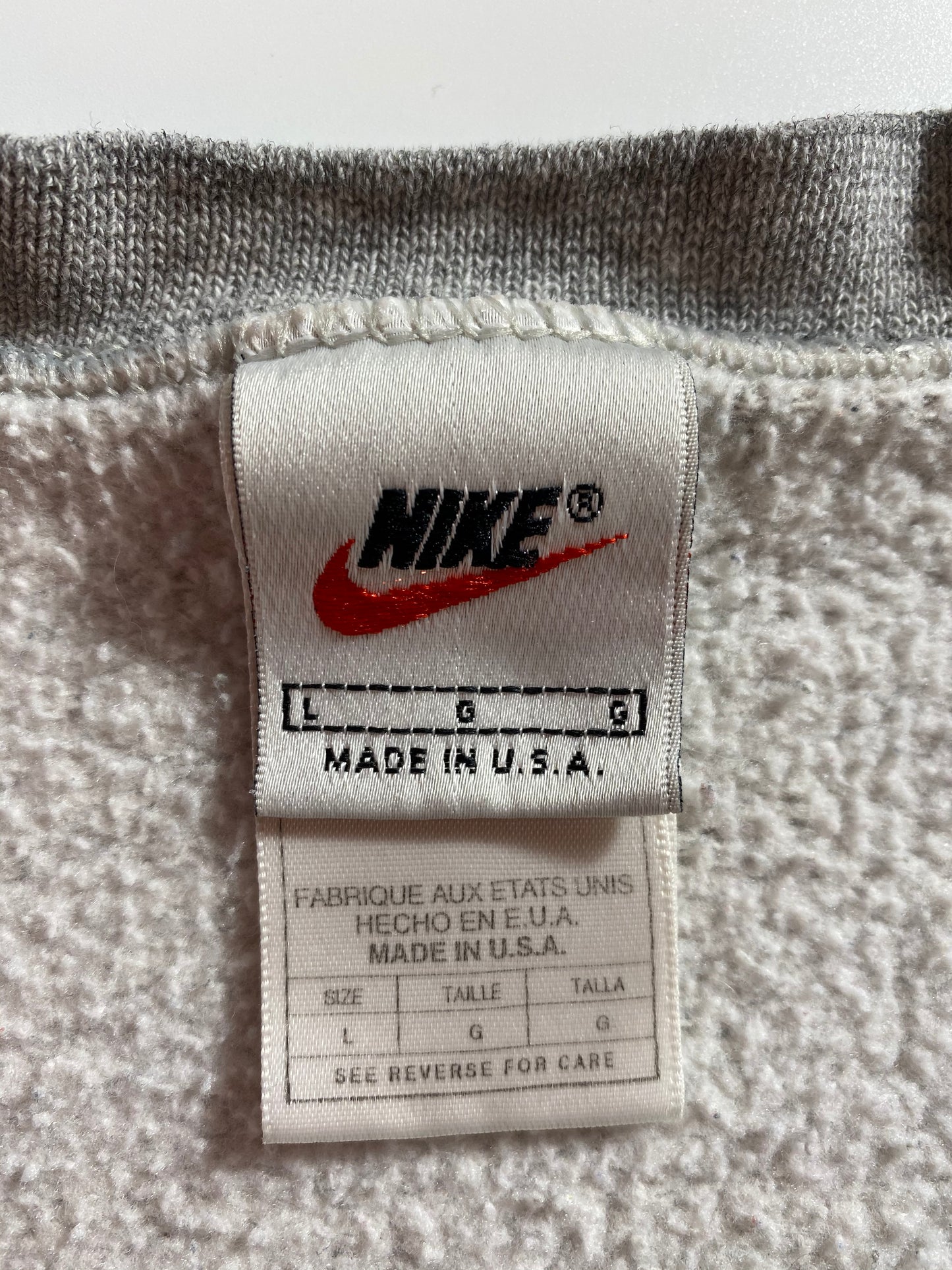 90’s NIKE Mini Swoosh Made in USA Size L Vintage Sweat-shirt /8907