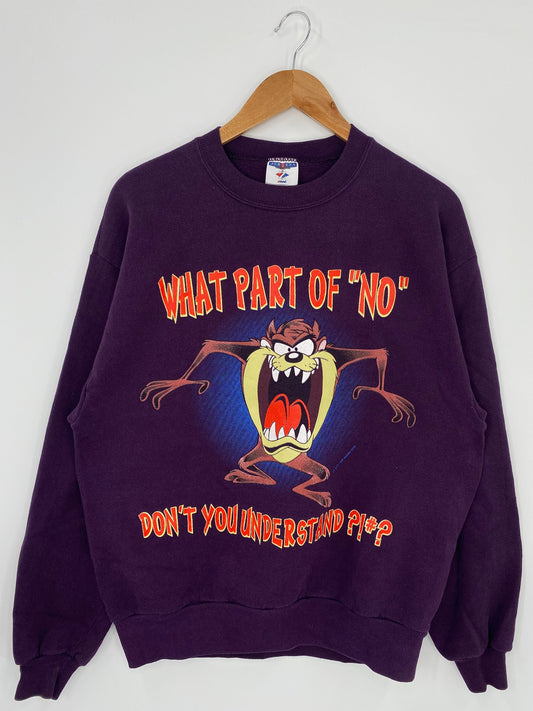 1996 LOONEY TUNES TAZ Made in USA Size L Vintage Sweat-Shirt / A2305