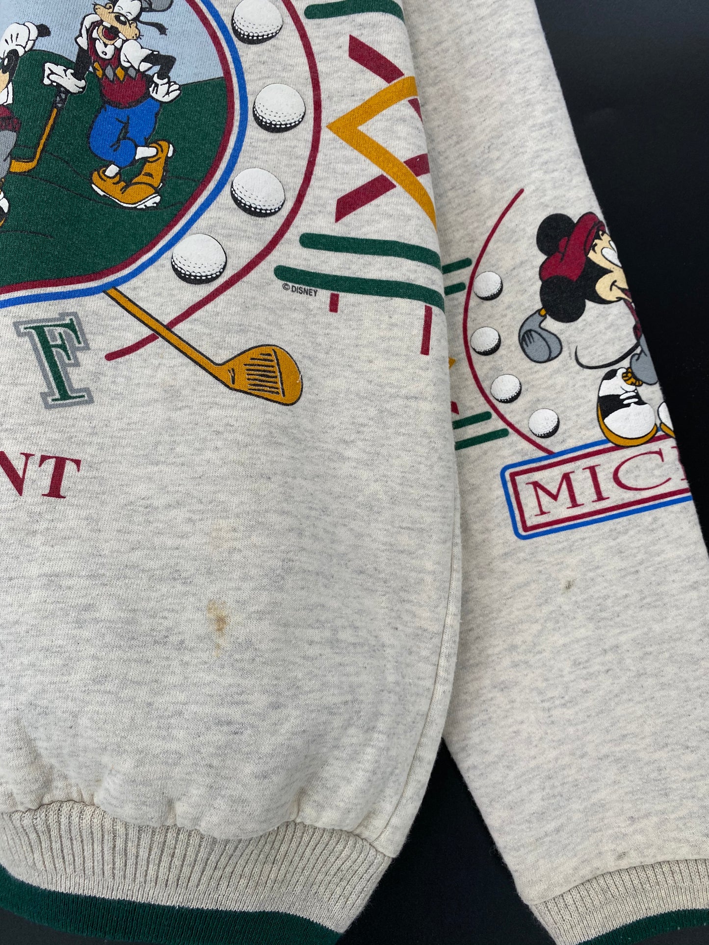 90's MICKEY DISNEY GOLF TOURNAMENT Made in USA Size L Vintage Sweat-shirt / 8639