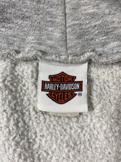 00’ HARLEY DAVIDSON Hand Painted (Fire Pattern) Size Approx. XXL Vintage Hoodie Sweat-shirt / 6539