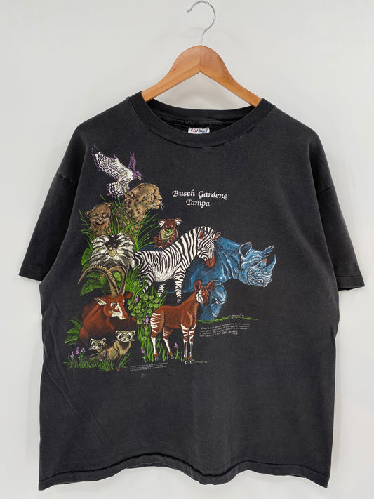 90’s BUSCH GERDENS Made in USA Size XL Vintage T-Shirts / A6218