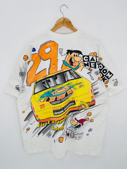 90’s The Flintstones  Made in USA Size XXL Vintage Racing T-shirts / 6276