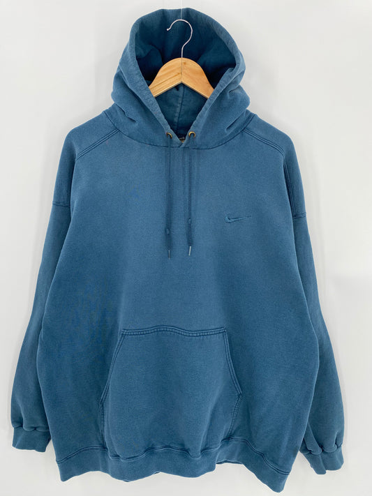 90’s NIKE Mini Swoosh Made in USA Size XXL Vintage Hoodie Sweat-shirt / 6898