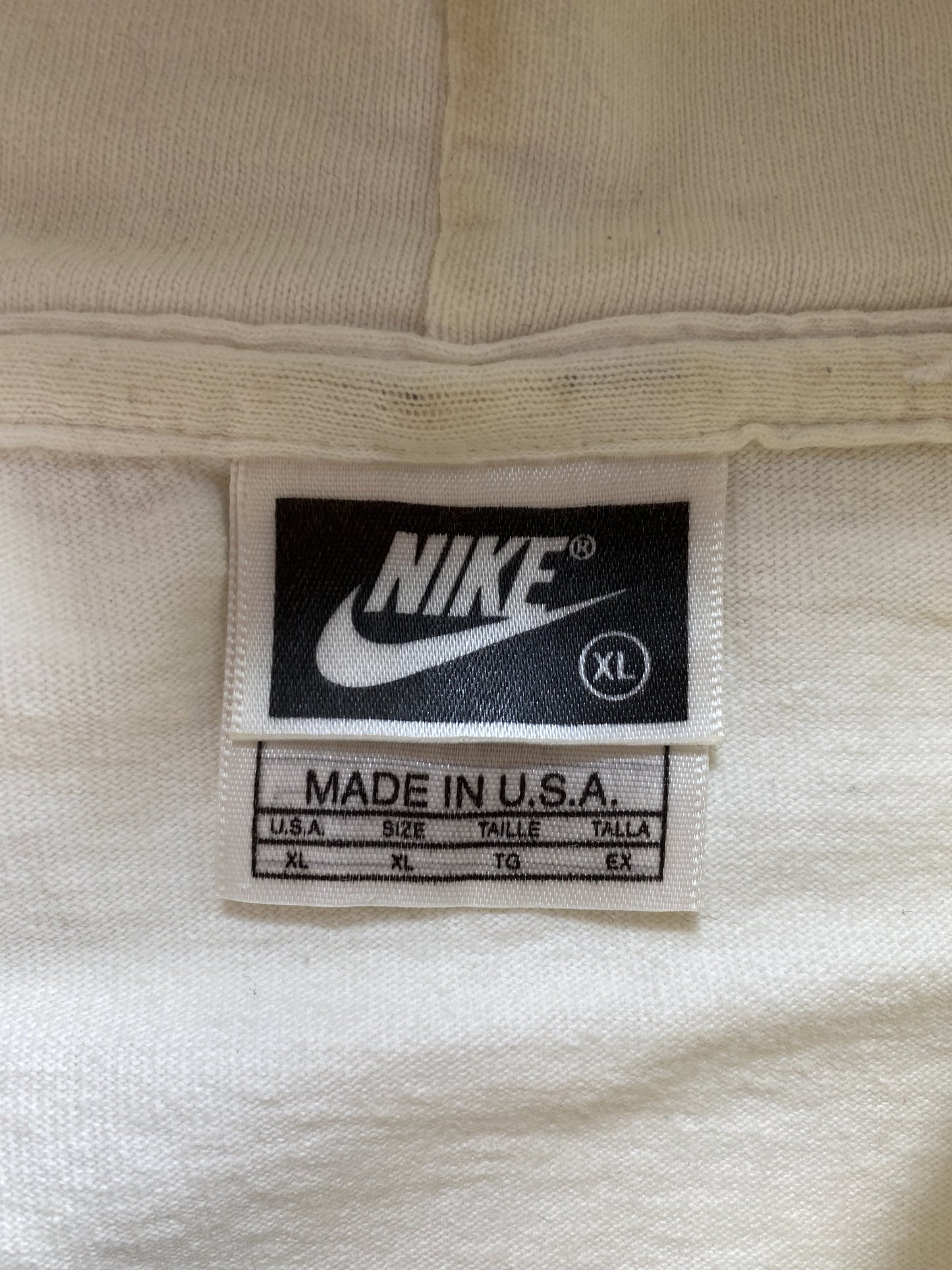 90’s NIKE Made in USA Size XL Vintage Heavy Cotton Long Sleeve Hoodie T-shirt / k5994