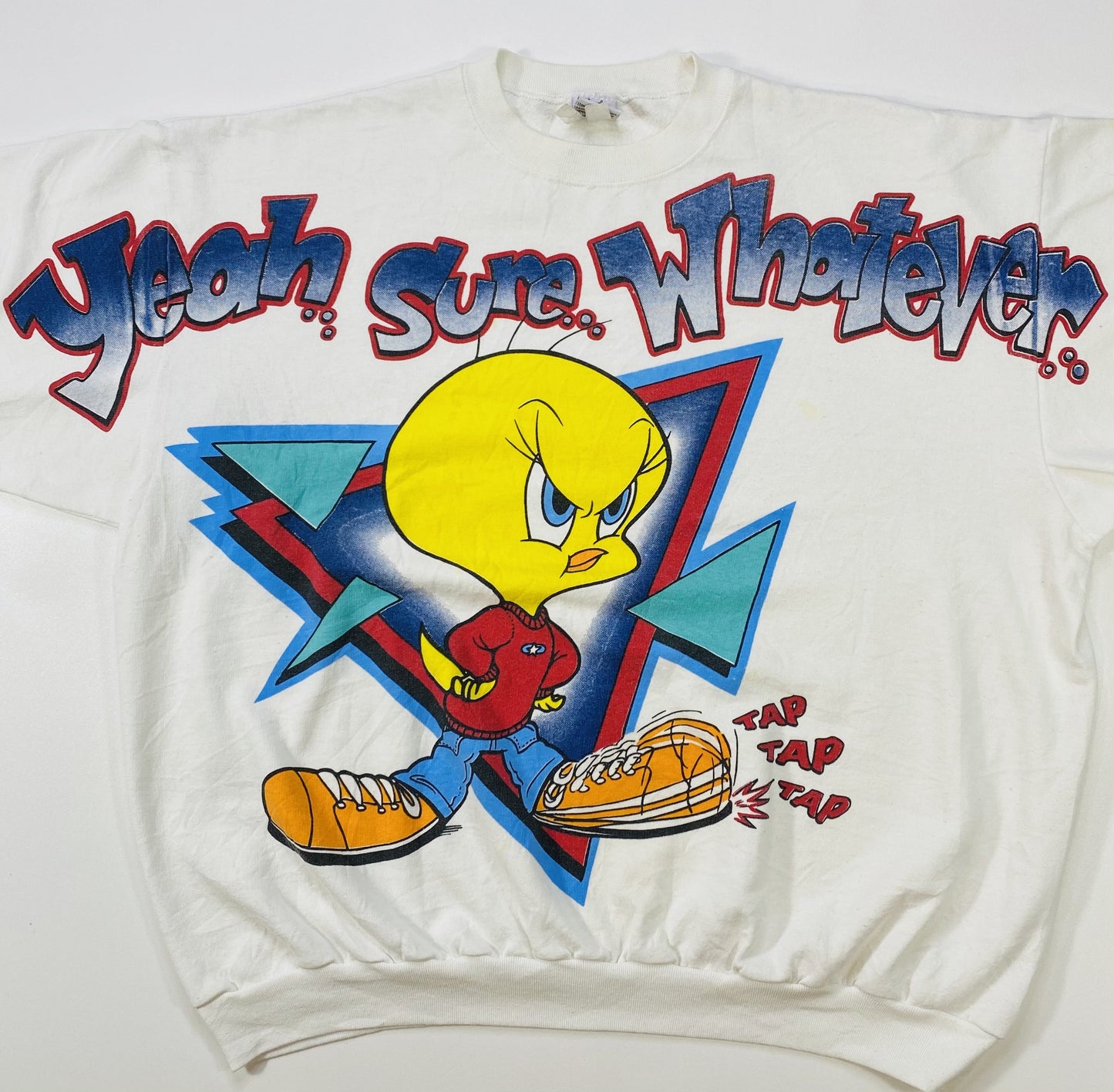 90's Tweety  LOONEY TUNES Made in USA Size Approx. XXL Vintage Sweat-shirt / K5280