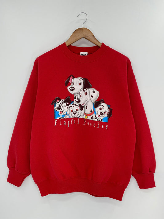 00' DISNEY ONE HUNDRED AND ONE DALMATIANS Made in USA Size L Vintage Sweat-shirt / K6887