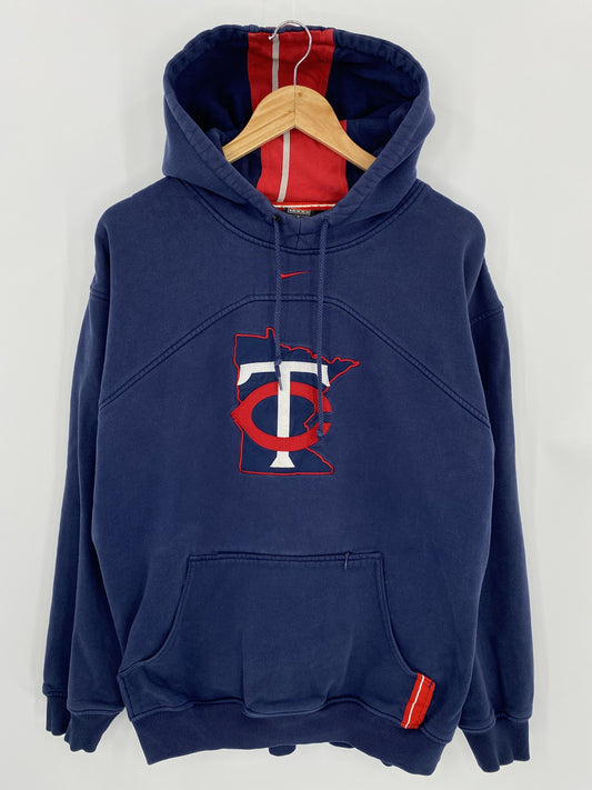 00' NIKE Minnesota Twins Size L Vintage  MLB Hoodie Sweat-shirt / K5835