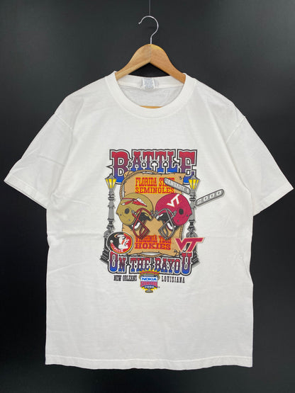 2000 FLORIDA STATE SEMINOLES x VIRGINIA TECH HOKIES Made in USA Size L Vintage NFL T-shirt / 8301