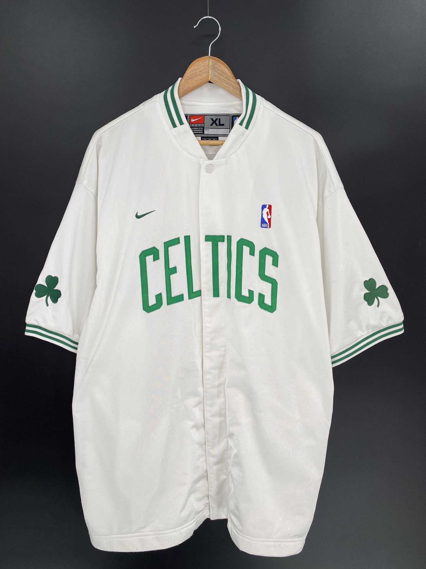 00' NIKE CELTICS Size XL Vintage NBA Button Down Jersey / K6503