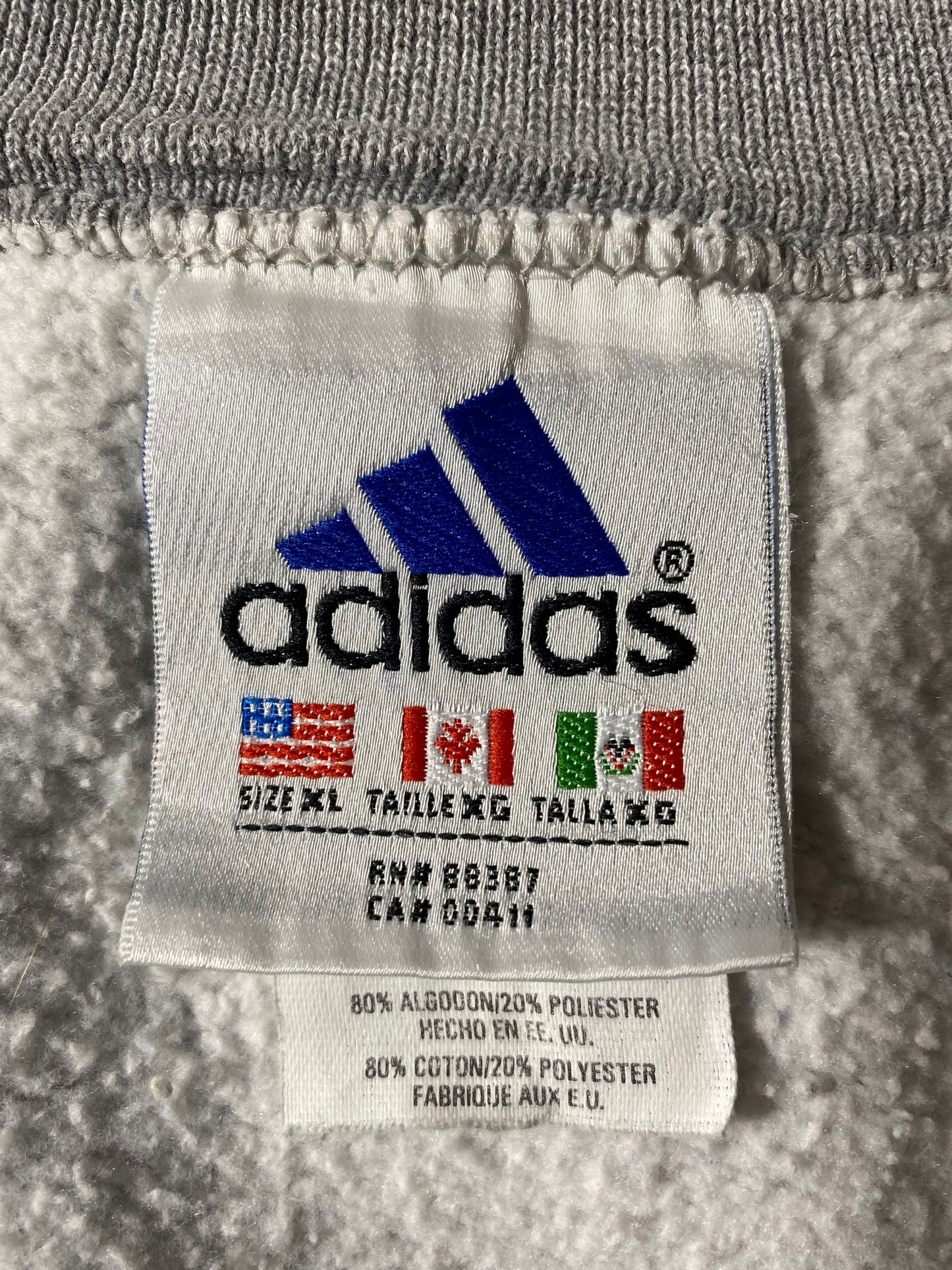 90’s ADIDAS MADE IN USA Size XL Vintage Half-zipSweat-shirt / K2541
