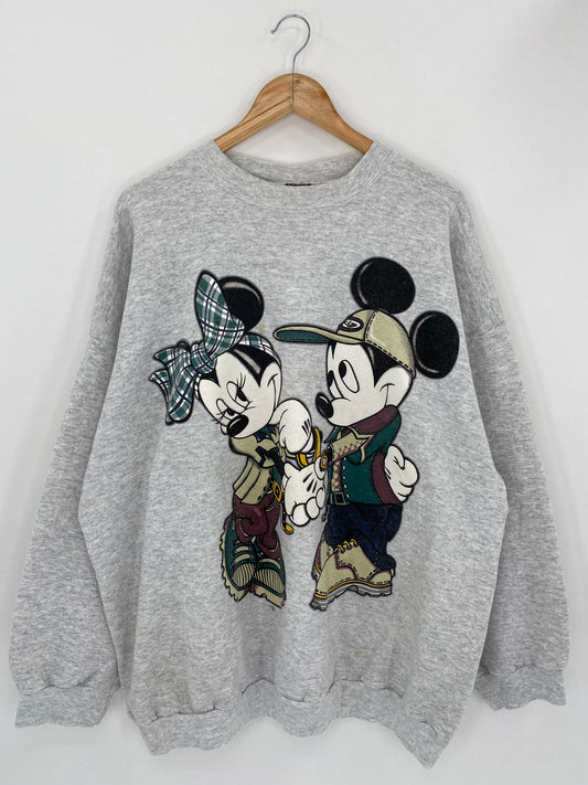 90’s Disney Mickey Minnie Made in USA Size XXXL Vintage Sweat-Shirt / 5355