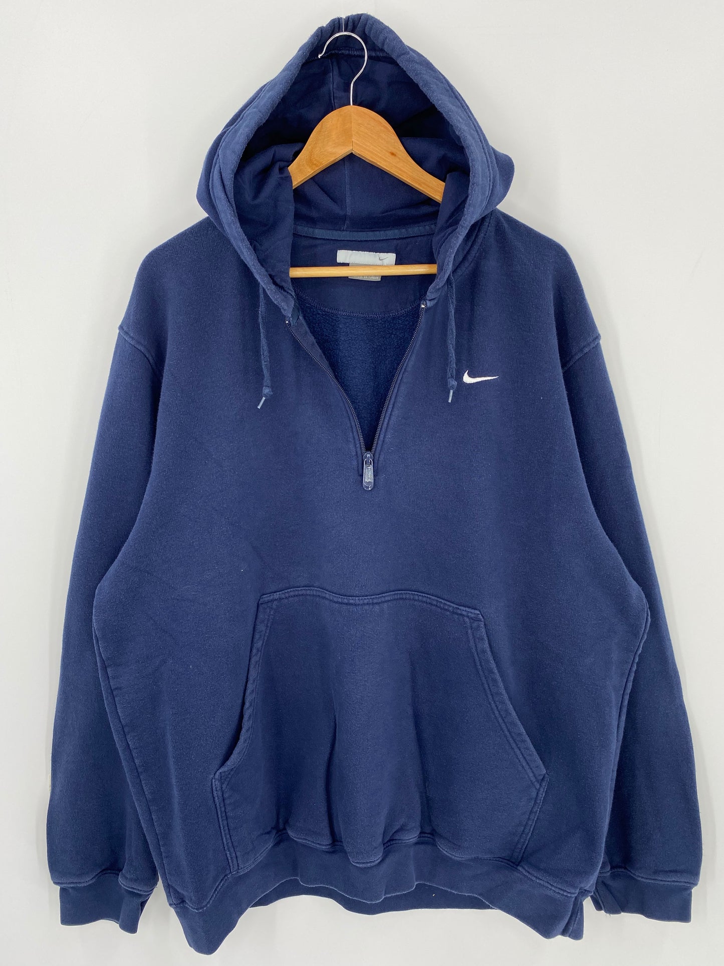 00' NIKE MINI SWOOSH Size L Vintage Hoodie Half-zip Sweat-Shirt / K862