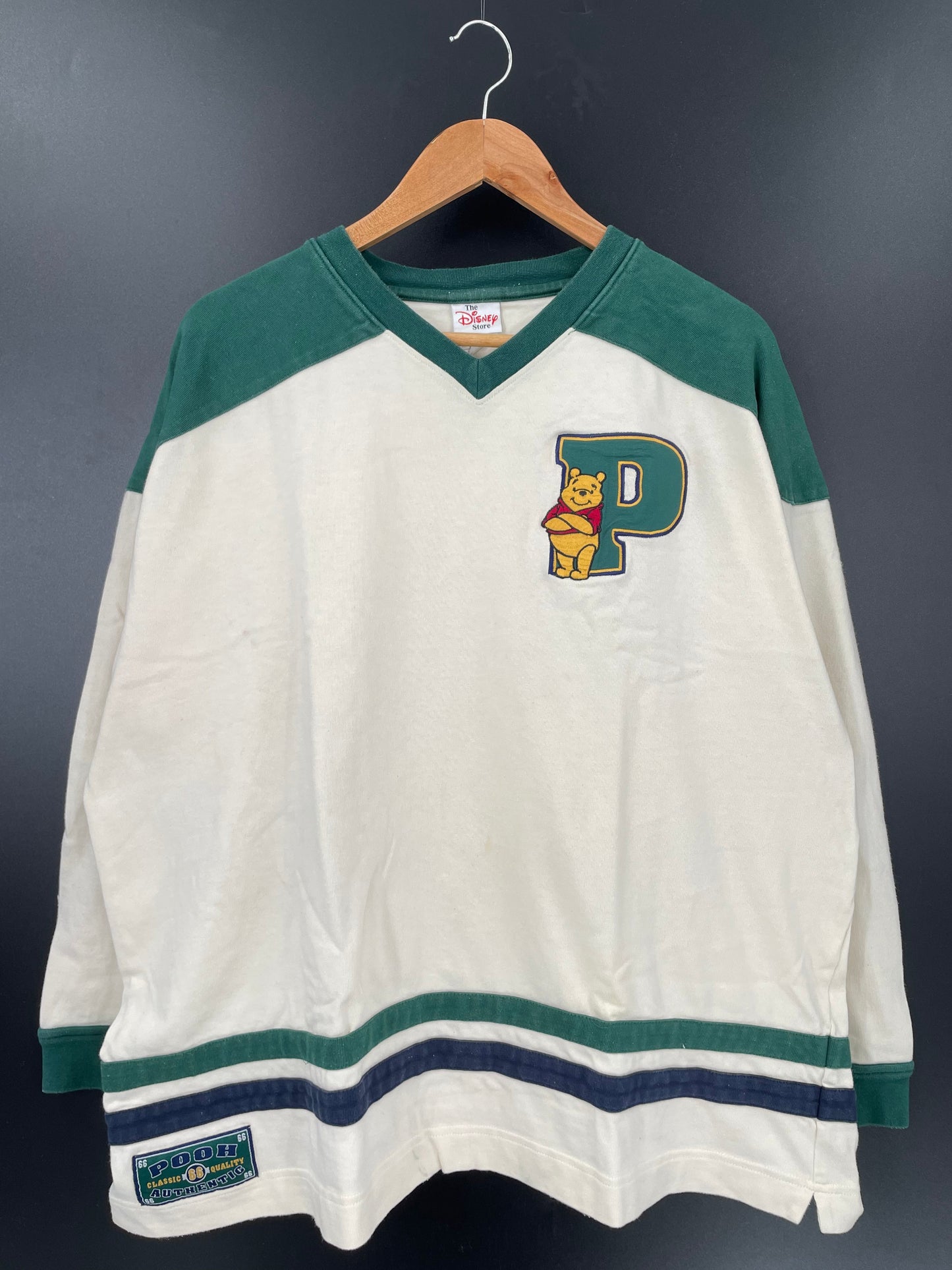 00' DISNEY WINNIE THE POOH  Size XL Vintage Hockey T-shirt / A4769