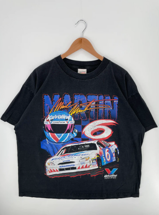 90's NASCAR MARK MARTIN Made in USA Size XXL Vintage Racing T-shirt / E6577T
