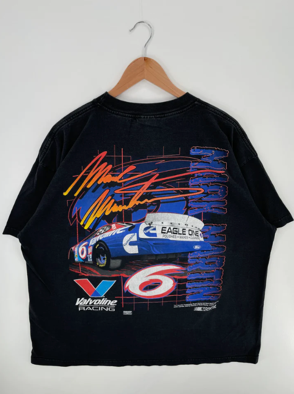 90's NASCAR MARK MARTIN Made in USA Size XXL Vintage Racing T-shirt / E6577T