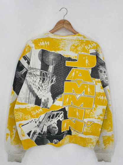 90's BASKETBALL JAMMIN’ Made in USA Size XL Vintage Sweat-Shirt   / 5839